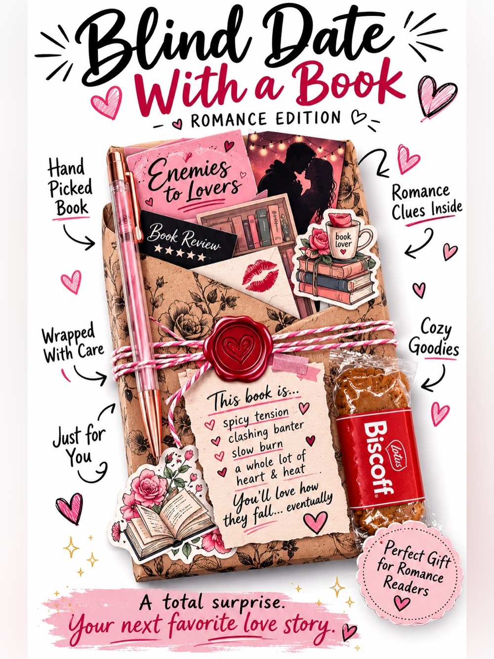 Blind Date With a Book Gift Set - You Pick Genre, Great Gift for Book Lovers!